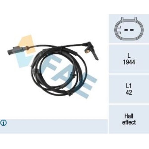FAE 78432 TEKERLEK DEVIR SENSORU ON SOL ALFA 147 1.6 16V 2.0 16V 1.9 JTD 01> 