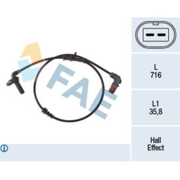 FAE 78489 SENSOR ABS 212/218 ON SAG 