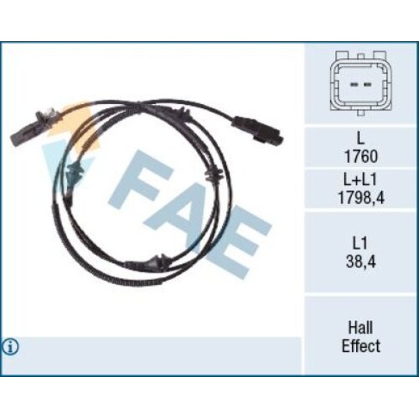 FAE 78518 ARKA ABS SENSORU P407 C5 III C6 3.0 V6 2.2HDI 2.7HDI 1.8 2.0 1.6HDI 2.0HDI 04> 