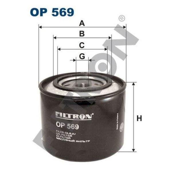 FILTRON OP569 YAG FILTRESI CADDY II 95>04 GOLF 83>99 JETTA 80>91 PASSAT 80>96 POLO 86>99 LT35 82 8 