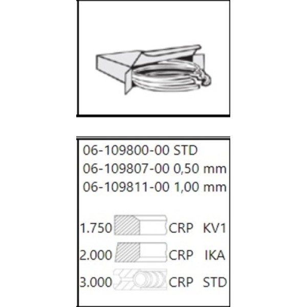 GOETZE 00 MOTOR SEGMANI AUDI 77.01MM 0.50 80 1.6D AUDI 80 TD 89> 1V CR CS CYDE DV DW JK JP JR ME MF NC RA SB 