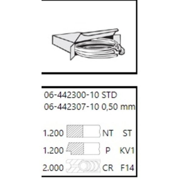 GOETZE 10 SEGMAN STD VW GOLF 13-17 POLO 15-18 AUDI A3 13-16 CYVC-CJZB-CYVB-CJZA-CJZD 
