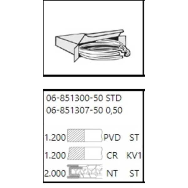 GOETZE 50 VW GOLFVII ARTEON 1.5TSI DADA-DPCA SEGMAN 75.00MM 05E198151 