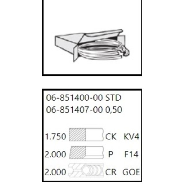 GOETZE 00 VW ARTEON 2.0 TDI 150PS DFGA SEGMAN 81.50MM 