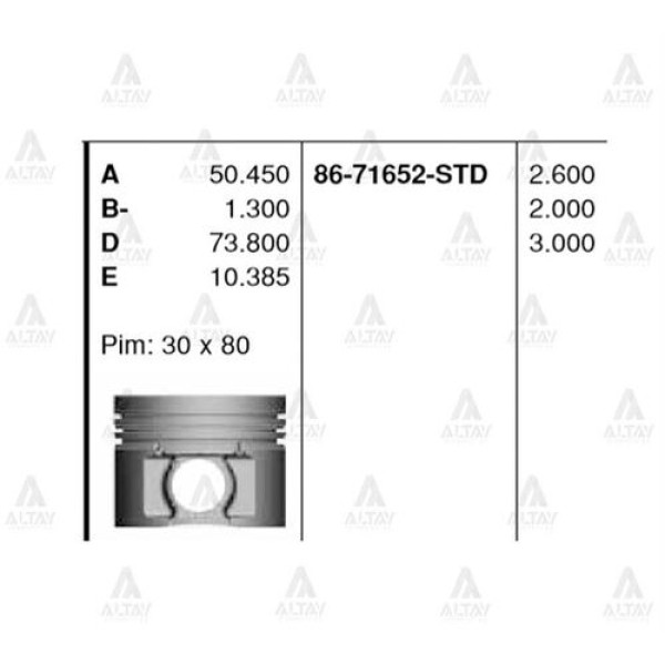 GOETZE STD PISTON SEGMANSIZ JP NISSAN TERRANO II TD27TI 96.MM 97 