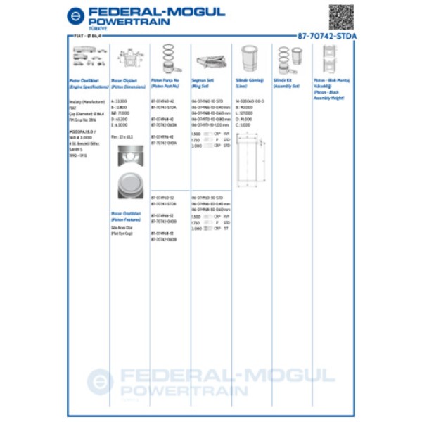 GOETZE STD MOTOR PISTON SEGMAN SAHIN S 1.6 (STD) 