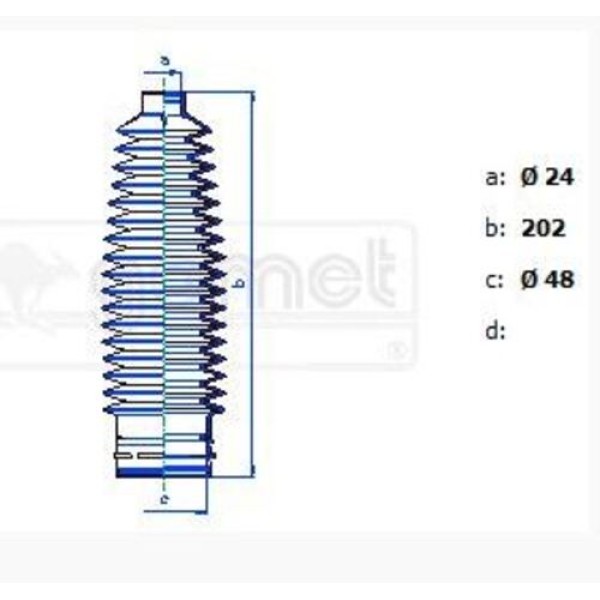 GOMET T493110 DIREKSIYON KORUGU SOL (TERMOPLASTIK) 407 
