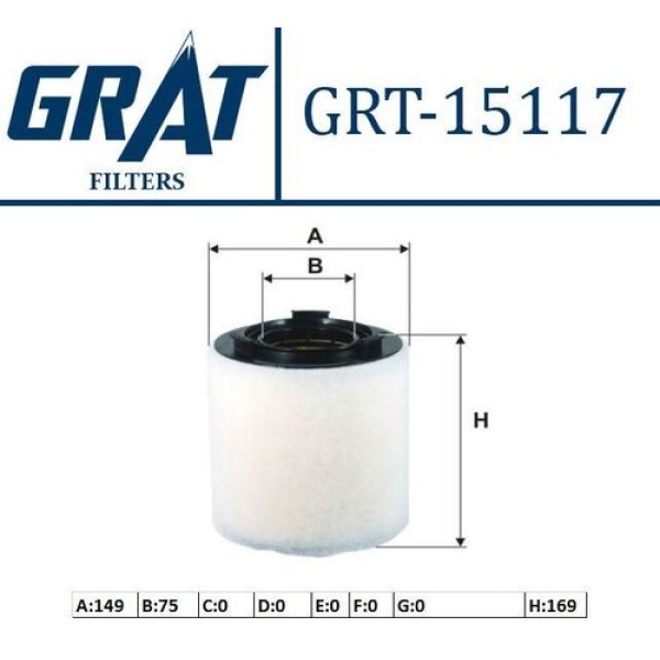 GRAT 15117 HAVA FILTRESI VW POLO 10- A1 11-14 IBIZA 09-15 FABIA 09-14 