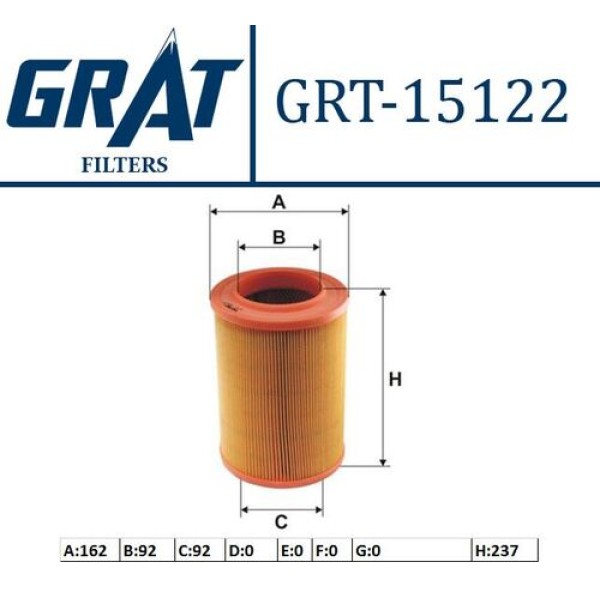 GRAT 15122 HAVA FILTRESI VW TRANSPORTER 91>95 