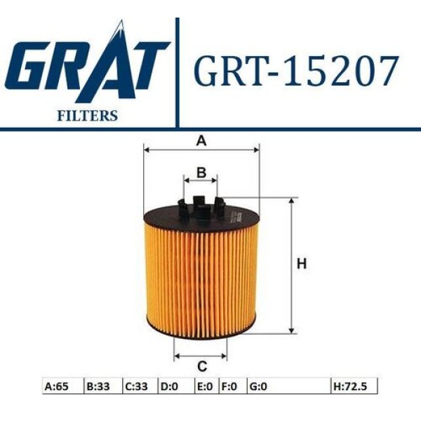GRAT 15207 YAG FILTRESI VOLKSWAGEN GOLF V-JETTA-PASSAT-POLO-A3-FABIA 1.4 1.6FSI 