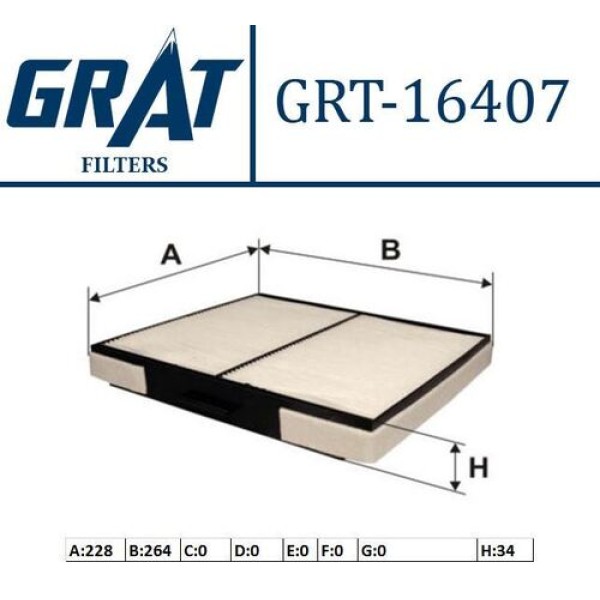 GRAT 16407 KABIN FILTRESI HYUNDA ELANTRA 96>-MATRIX 04> 