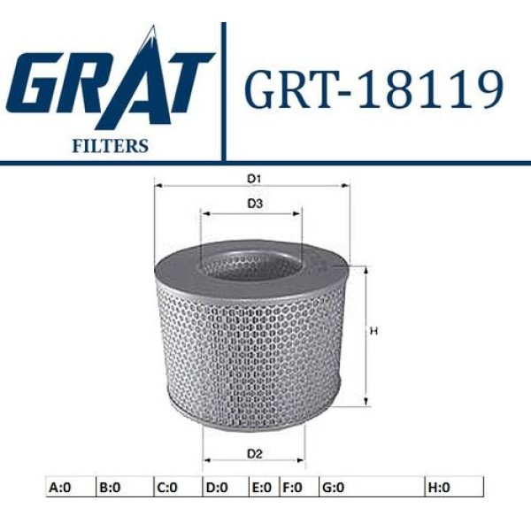 GRAT 18119 HAVA FILTRESI HILUX 02>06 LN145 2WD-4WD 