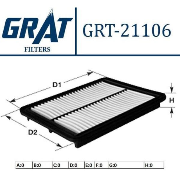 GRAT 21106 HAVA FILTRESI MITSUBISHI ASX 1.6-1.8 10> LANCER 1.5 08> OUTLANDER 2.0-4007-4008 07> 