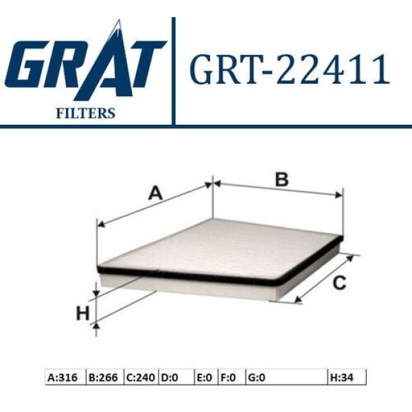 GRAT 22411 KLIMA FILTRESI W211 02>08-C219 04-9 