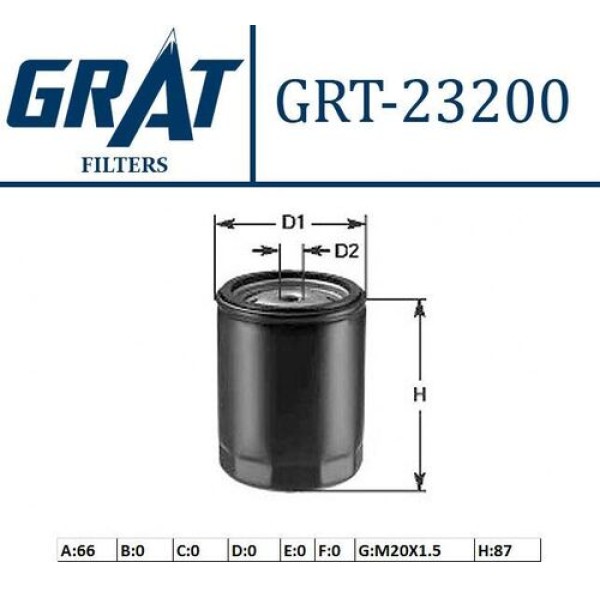 GRAT 23200 YAG FILTRESI HONDA CIVIC 2001> CRV 2001> HRV 03> JAZZ 2003> CITY 2003> ACCORD 2003> CIVIC 2015> CRV 2017> I10 1.0 1.1 I20 1.2 12> MITSUBISHI ASX COLT LANCER 03> CARISMA 1.6 96> 