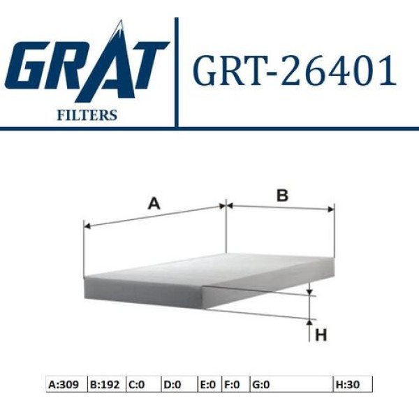 GRAT 26401 KABIN FILTRESI A6 1.8 2.0 2.3 2.6 94-96 