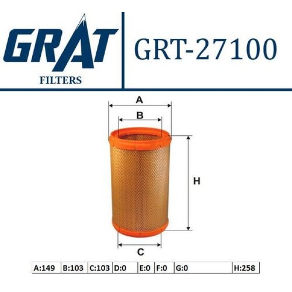 GRAT 27100 HAVA FILTRESI A.ROMEO 156 1.6 16V-1.8 16V T.SPARK 