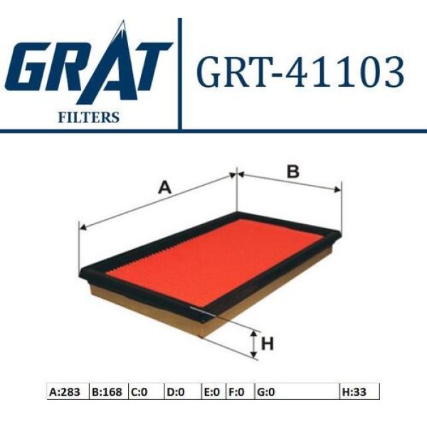 GRAT 41103 HAVA FILTRESI NISSAN PRIMERA P11 2.0 96>02 VANETTA 97-07 MAXIMA 96>00 ALMERA 1.5 1.8 2.0 00-07 PRIMERA 1.6-2.0 02-07 XTRAIL SUBARU LEGACY 91>98 FORESTER 2.0 98-07 
