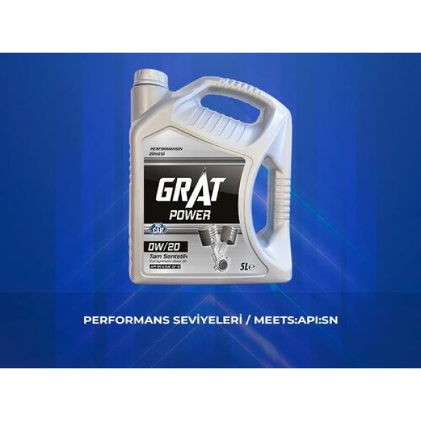 GRAT 600205 MOTOR YAGI 5 LT 0W20 TAM SENTETIK API SN 