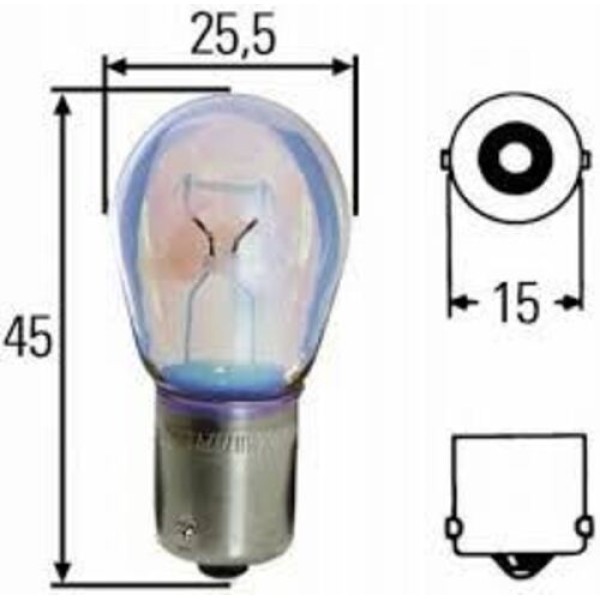 HELLA 8GA002073241 AMPUL 93 TEKLI 24V 21W P21W-HALOJEN BA15S HEAVY DUTY UNIVERSAL 