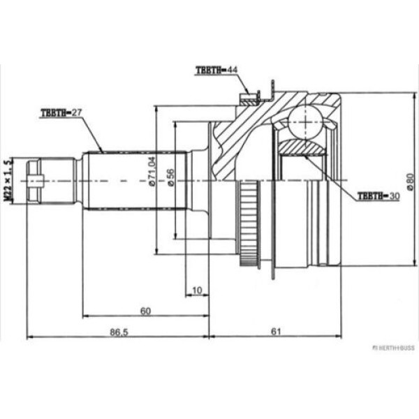 HERTHBUSS J2827124 FORESTER 02-LEGACY 98-03 AKS KAFA DIS 27 30 56 44 