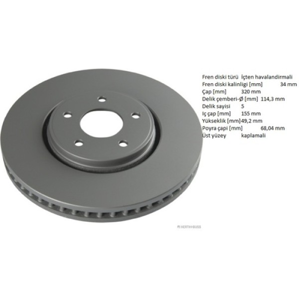 HERTHBUSS J3301009 INFINITI FX35-45 ON FREN DISK TANE 320C 