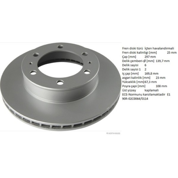 HERTHBUSS J3302001 TOYOTA HILUX 05>15 4WD ON FREN DISKI 297-6 