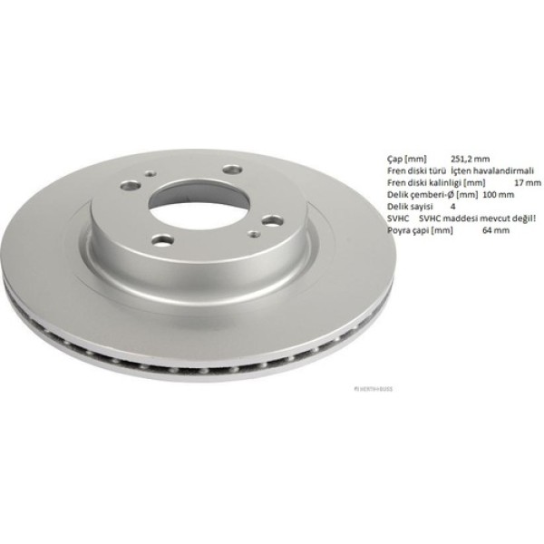 HERTHBUSS J3305047 MITSUBISHI SPACESTAR 12- ON FREN DISKI 