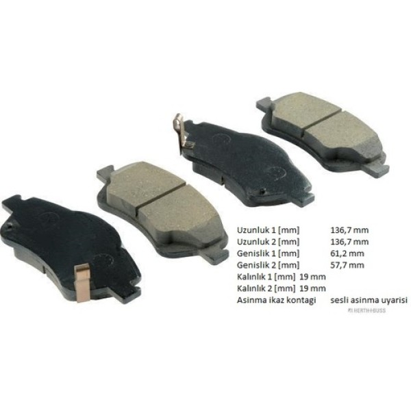 HERTHBUSS J3602001 TOYOTA AURIS COROLLA 07>12 ON FREN BALATASI 