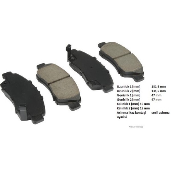 HERTHBUSS J3604034 HONDA CIVIC 91-01 CITY JAZZ 02-08 ON FREN BALATAS 