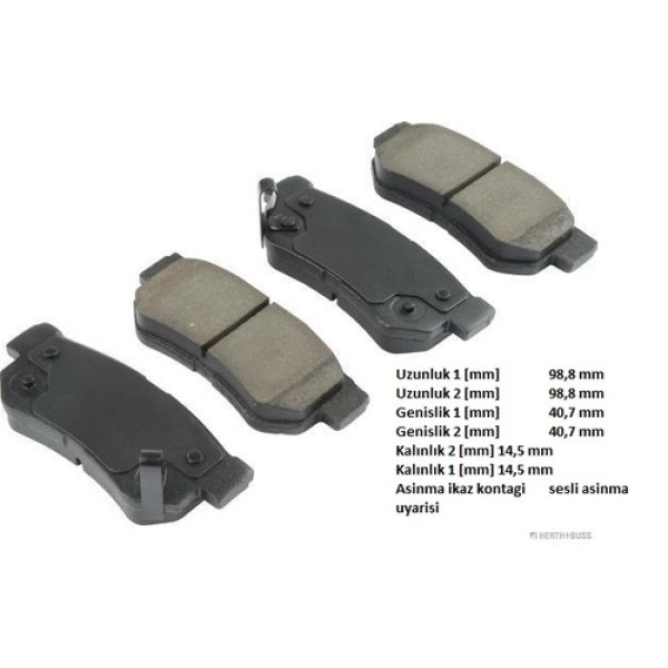 HERTHBUSS J3610507 HYUNDAI GETZ SONATA MATRIX ARKA FREN BALATASI 