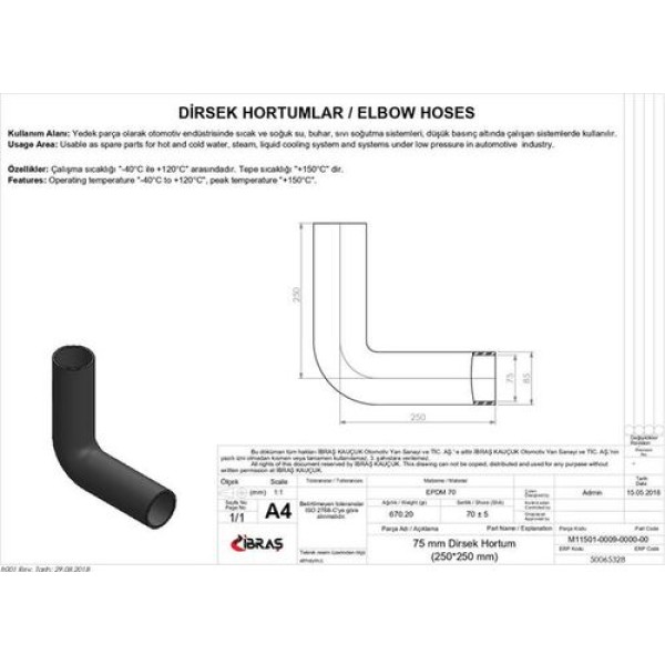 IBRAS 65328 75MM 85MM 25CM 25CM DIRSEK HORTUMU POLYESTER KAT YOK SICAK VE SOGUK SU KULLANIMI ICIN 