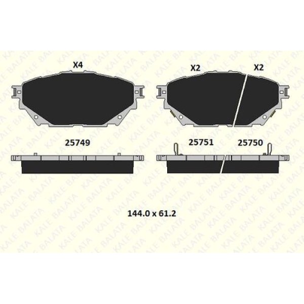 KALE BALATA 2574919505KD20 FREN BALATASI ON MITSUBISHI CANTER EURO5 12> 