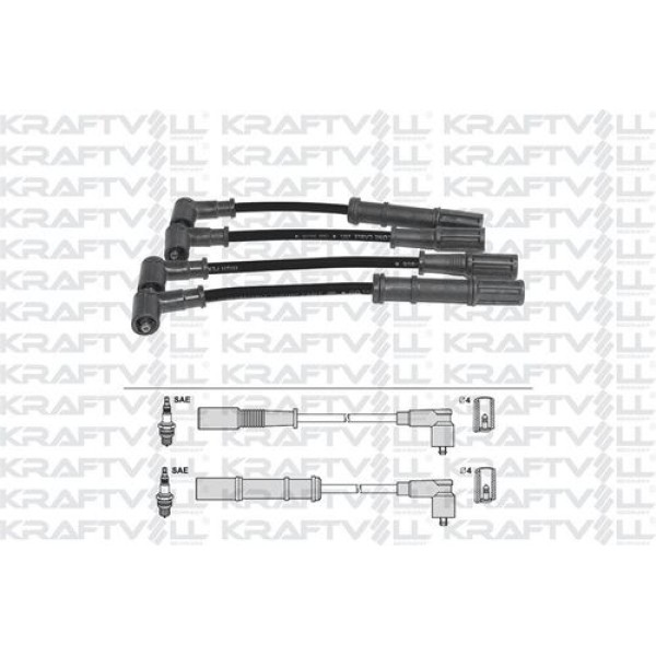 KRAFTVOLL 5070192 Buji Kablosu Albea-Palio 1,4 8V 03- -Doblo 1,4 8V 05- Linea 1,4 8V 07 - (Silikon K 