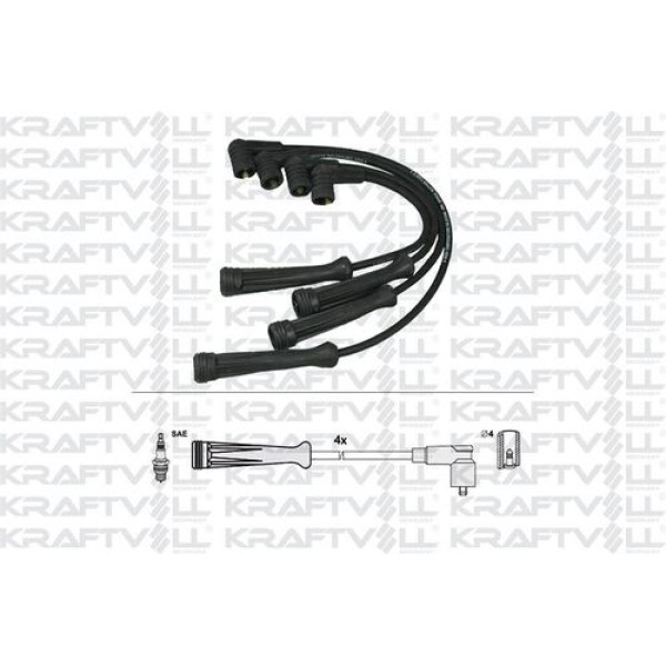 KRAFTVOLL 5070196 Buji Kablosu Megane 1.6İe 8V 98- K7M (Silikon Kablo) 