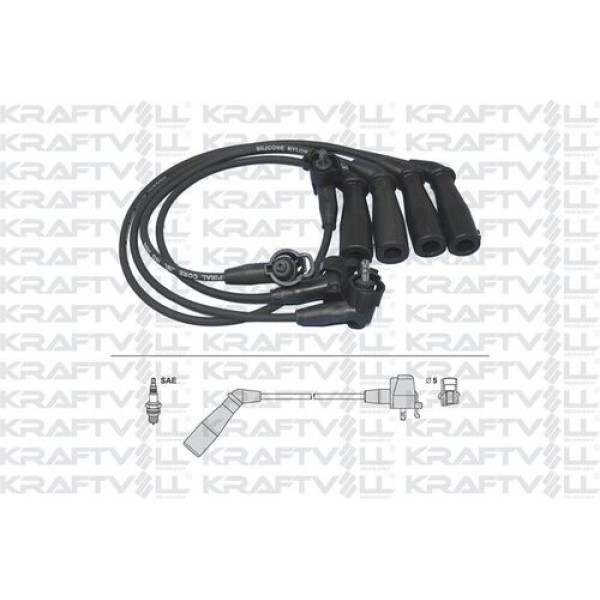 KRAFTVOLL 5070217 Buji Kablosu Toyota Corolla 1.3 Karbüratörlu 1992-1998 (Ae100-Ae101 Kasa) (Silikon