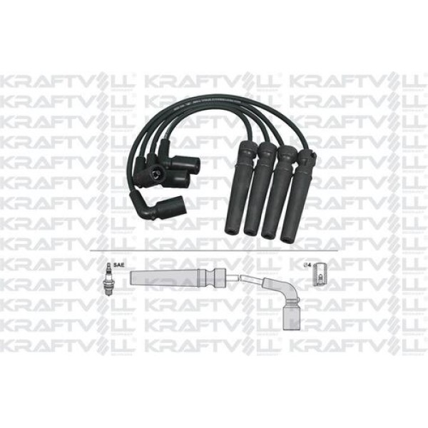 KRAFTVOLL 5070222 Buji Kablosu Aveo 1,4 16V 06- Kalos 1,4 16V 05- -Rezzo 1,6 16V 05 - (Silikon Kablo