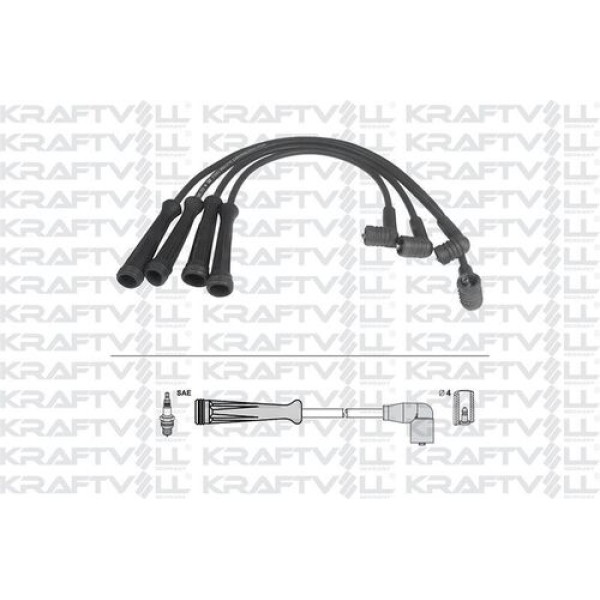 KRAFTVOLL 5070227 Buji Kablosu CLIO I 1,2 8V 96-98 CLIO II 1,2 8V 98-03 Kango 1,2 8V 97- Twingo 1,2 