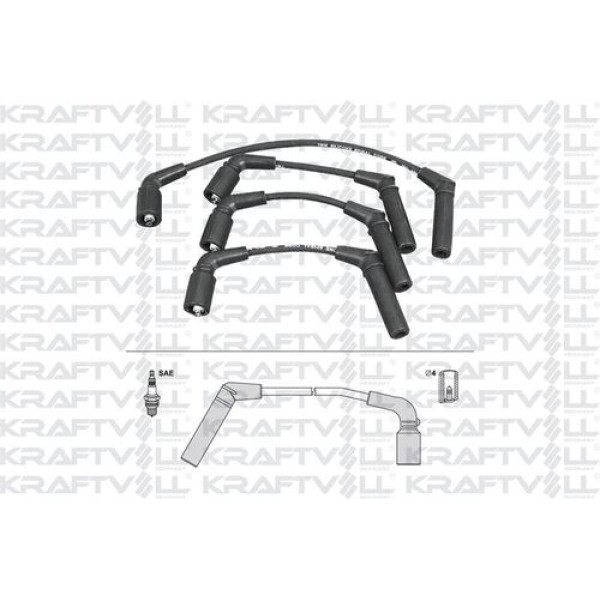 KRAFTVOLL 5070249 Buji Kablosu Aveo-Kalos 1,2 8V 06- Matız 1,0 05- (Silikon Kablo)