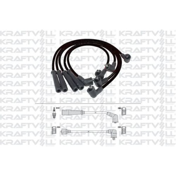 KRAFTVOLL 5070256 Buji-Bobin Kablosu Mazda 626 III 1.8 2.0 12V (Fe-F2-F8) 87-92 (Silikon Kablo) 