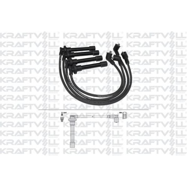 KRAFTVOLL 5070301 Buji Kablosu Honda Civic 1.4 1.5 1.6 1996-2001 Accord 1.8 2.0 1998-2002 (Silikon K 