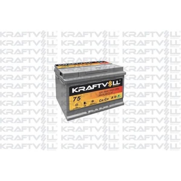 KRAFTVOLL 18010013 Akü 12V 75 Ah L3 Ca Tam Kapalı Tırnaksız 