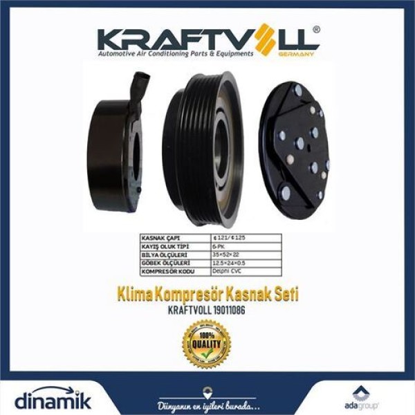 KRAFTVOLL 19011086 Klima Kompresör Kasnak Seti Captiva