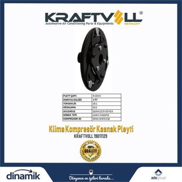 KRAFTVOLL 19011129 Klima Kompresör Gobegı Nissan Micra/Juke