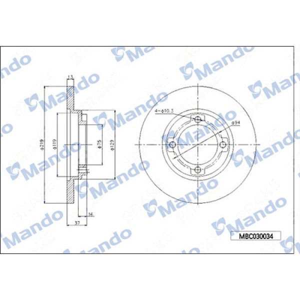 MANDO MBC030034 KIA PRIDE ON FREN DISKI KK15033251 