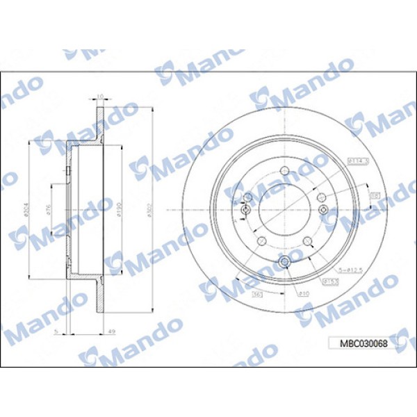 MANDO MBC030068 FREN DISKI SPORTAGE 15 TUCSON 15 ARKA DUZ ELEKTRONIK EL FRENSIZ 302-5 