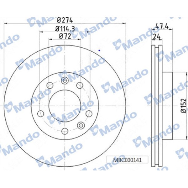 MANDO MBC030141 KIA CARNIVAL 98-06 ON FREN DISKI 0K552-33-251A MBC030142 