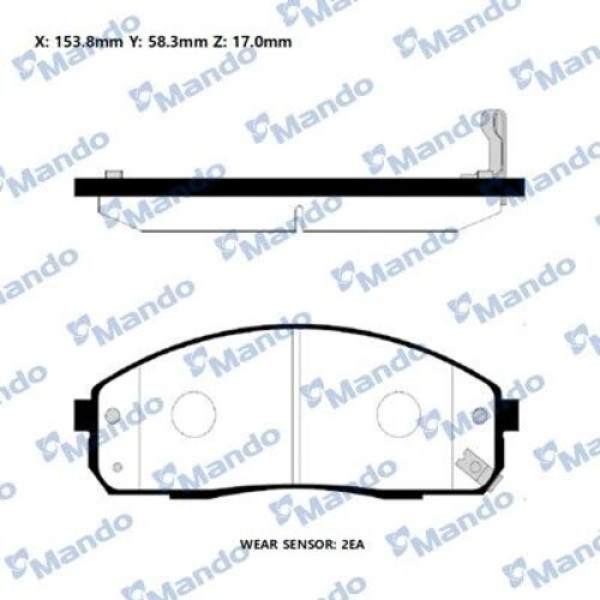 MANDO RMPH30 FREN BALATASI ON KORE H100 KMY 04-PREGIO 01-06-BONGO 11- DIZEL 2004-2011 