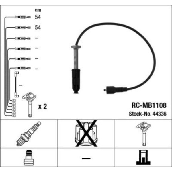 NGK 44336 ATESLEME KABLOSU SETI 2 LI MERCEDES M111 W202 S202 C208 A208 W210 