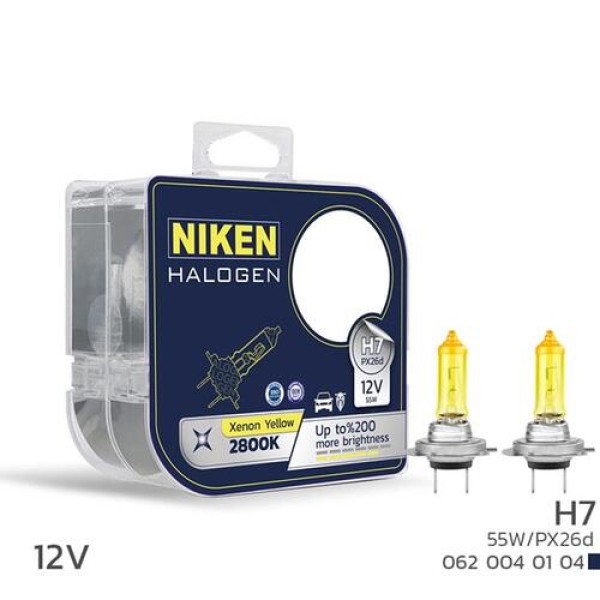 NIKEN 0620040104 NIKEN 12V H7 55W SARI ISIK AMPUL PX26D 2800K 